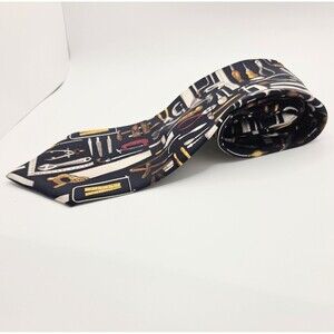 Vintage Alynn Mr Fixit Silk Tie Handyman Tools Hammer Saw Novelty Men's Necktie